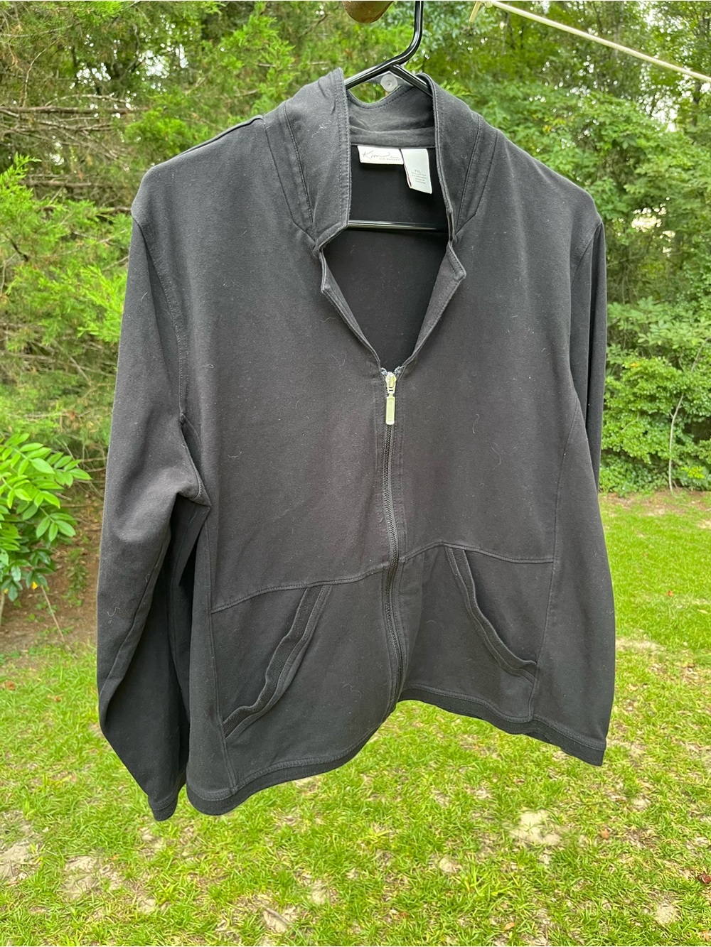 Kim Rogers Black Lightweight Zip-Front Jacket